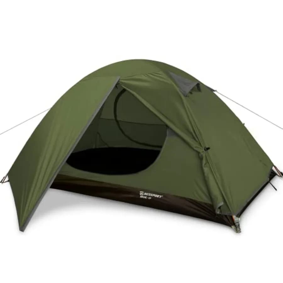 Tenda da Campeggio per 1/2 Persone, Impermeabile, con Due Porte, Facile da Montare, Leggera, per Escursionismo e Alpinismo