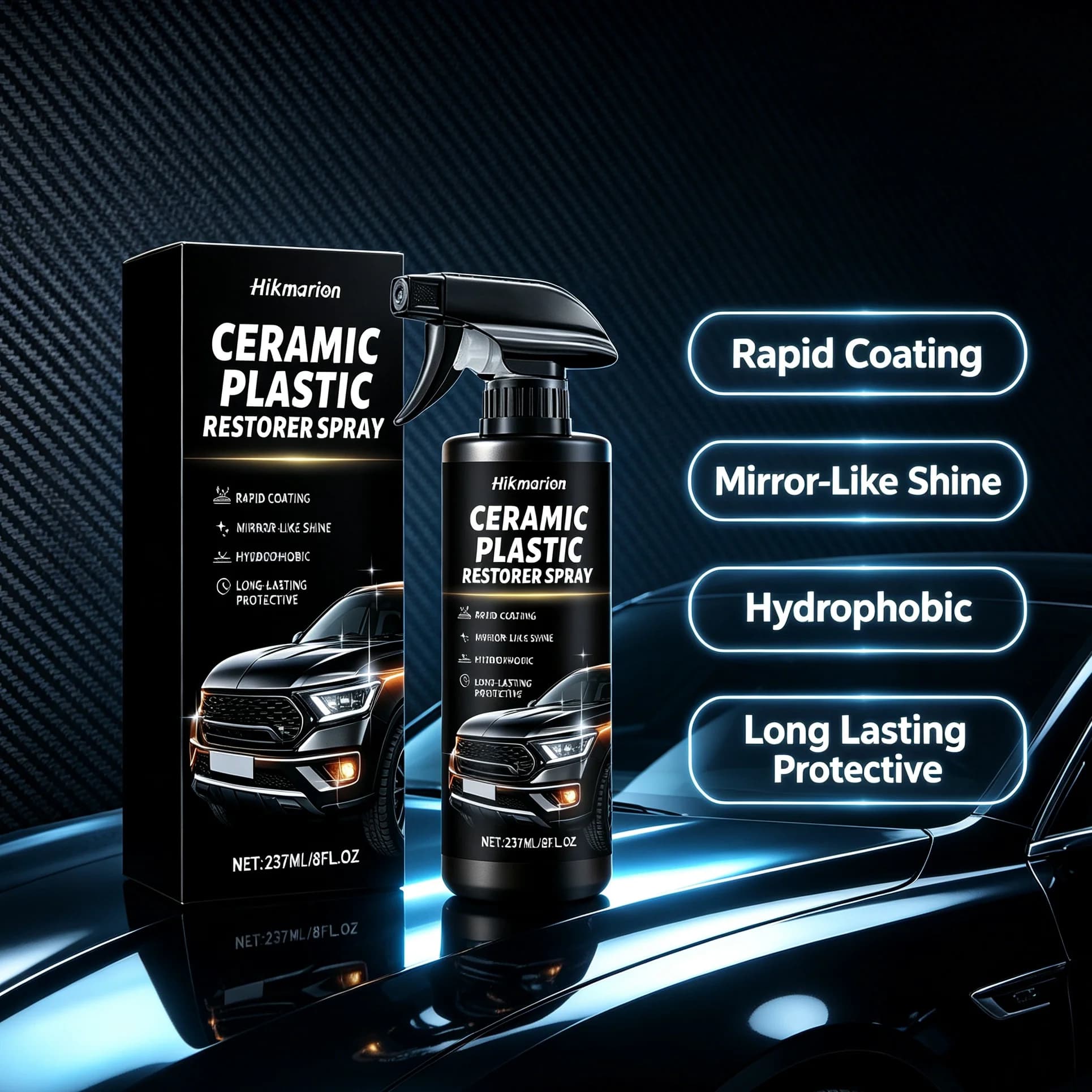 3 In 1 Car Ceramic Coating Spray Nano Quick Hydrophobic Paint Protection High Gloss Scratch Remover Auto Polish Wax Car Care