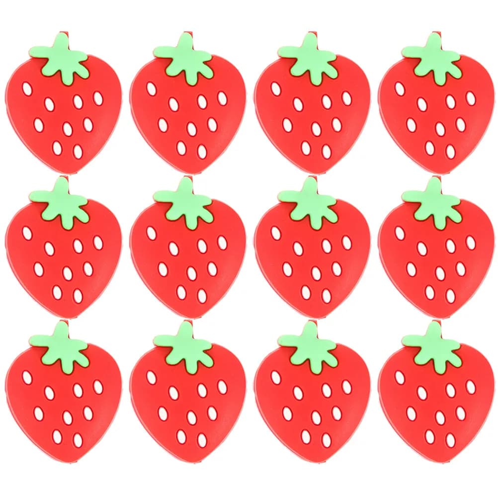 12 Pezzi Antivibrazioni per Racchetta da Tennis a Forma di Fragola, Ammortizzatori in Silicone per Giocatori di Tennis