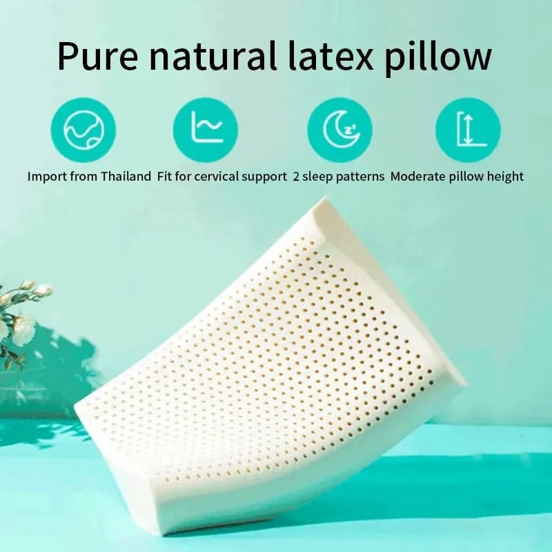 Cuscino in lattice naturale thailandese, cuscino cervicale in memory foam per adulti, cuscino per dormire, cuscino per dormitorio, cuscino per la casa