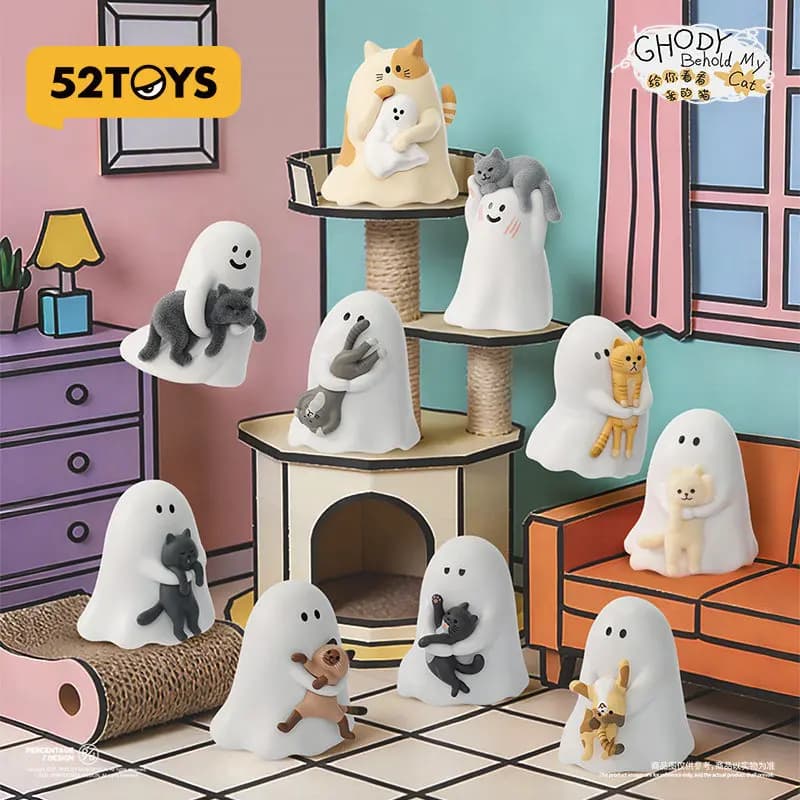 52toys Ghody Behold My Cat Series Blind Box Figures che si illuminano al buio, simpatiche statuette da collezione per la scrivania, giocattolo Kawaii, regalo a sorpresa