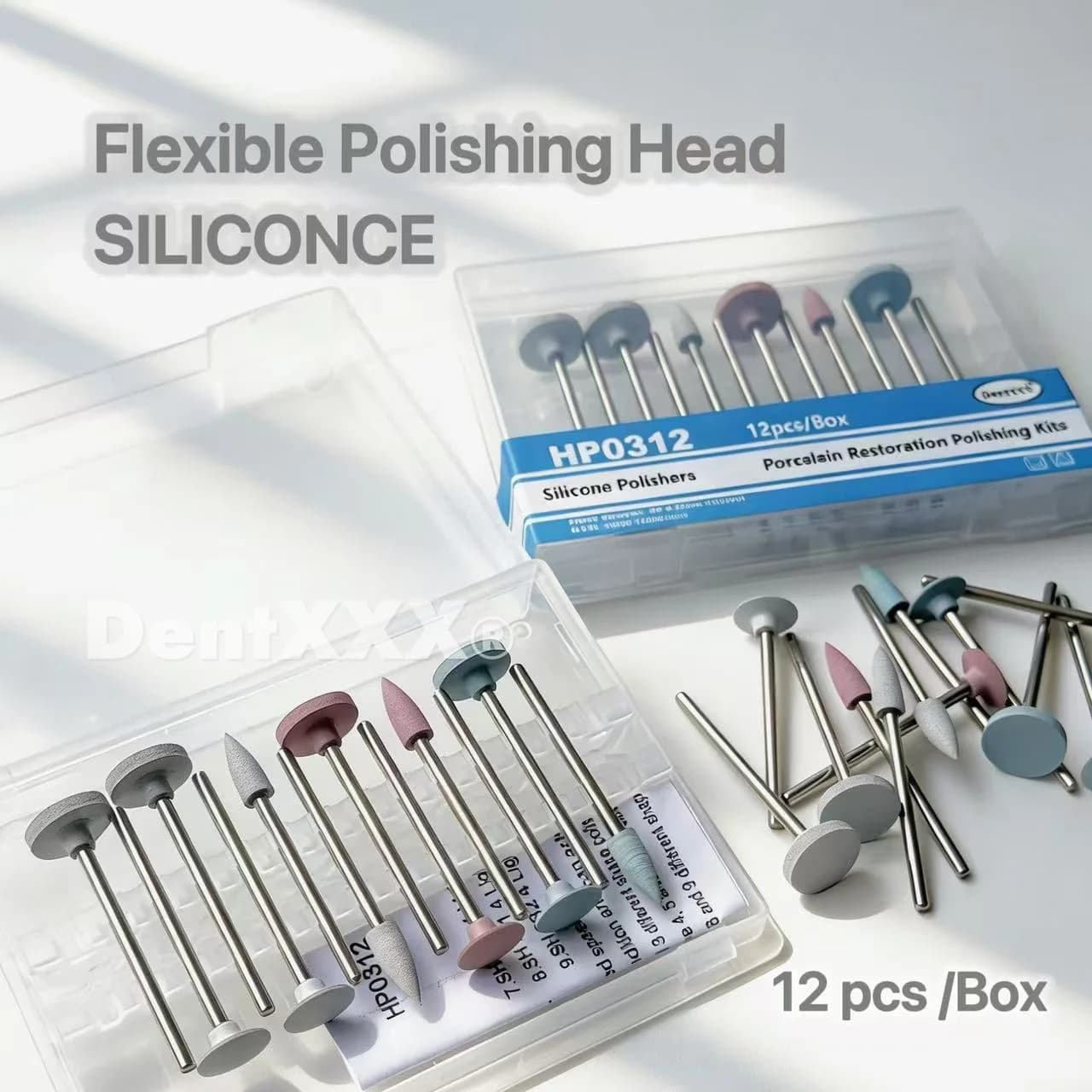 12PCS/ B5G2 Flexible Silicone Polishing Head Kit HP0312 High Gloss Polishing Tools