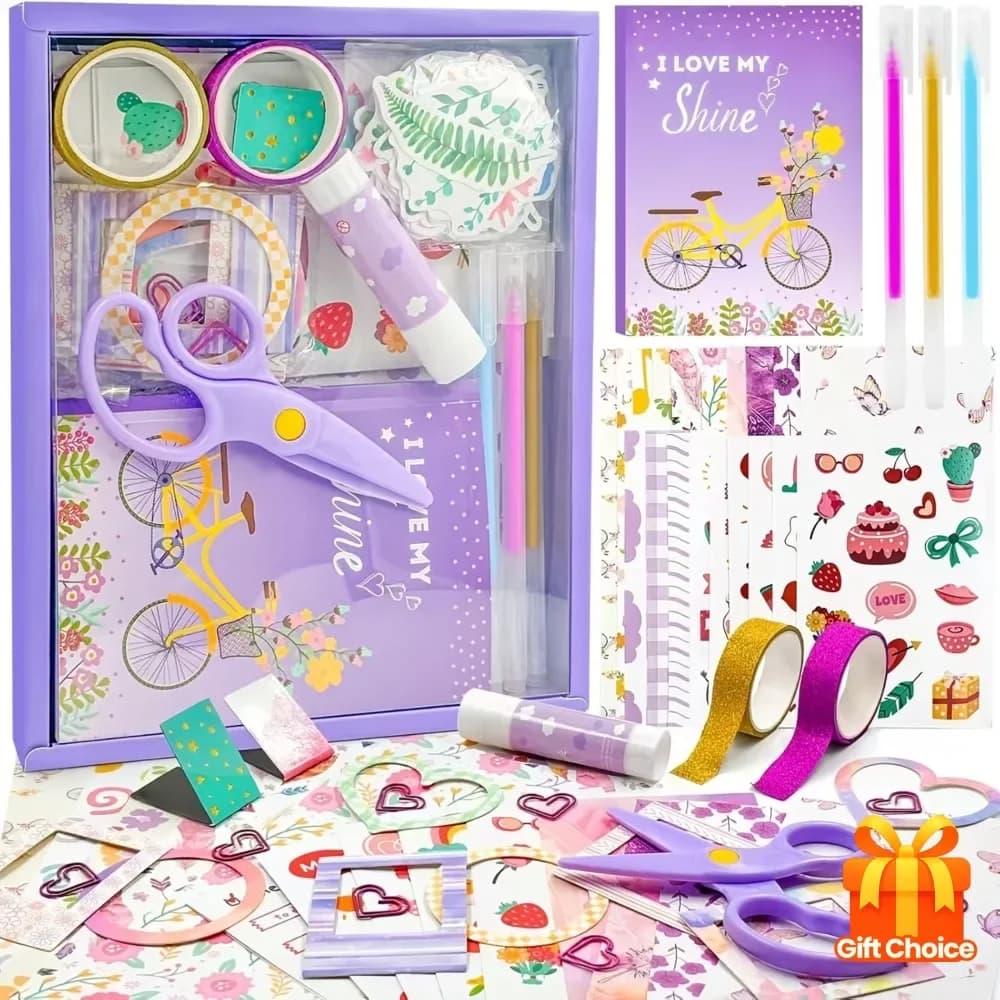 DIY Journal Kit for Girls Teen Tween Trendy Stuff Stocking Stuffers Scrapbook Supplies Stationery Art Crafts Kit Birthday Gift