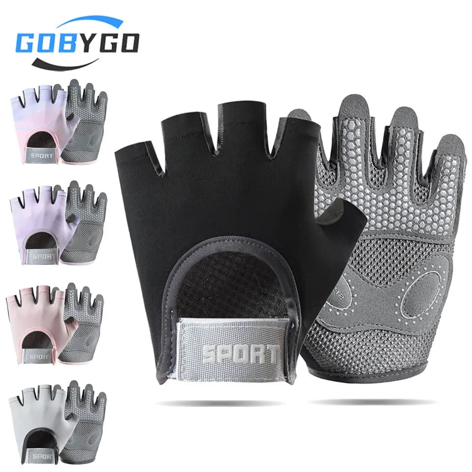 GOBYGO 1 pair of breathable slim fitness gloves anti-slip anti-calallo half fingers training equipment outdoor yoga cycling man woman