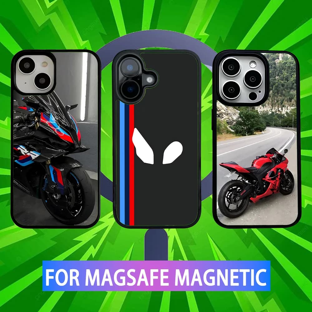 Custodia per telefono S1000RR per iPhone 16,15,14,13,12,11,Pro,Max,Plus,Mini,SE B-BMWES Nuova ricarica wireless magnetica Magsafe