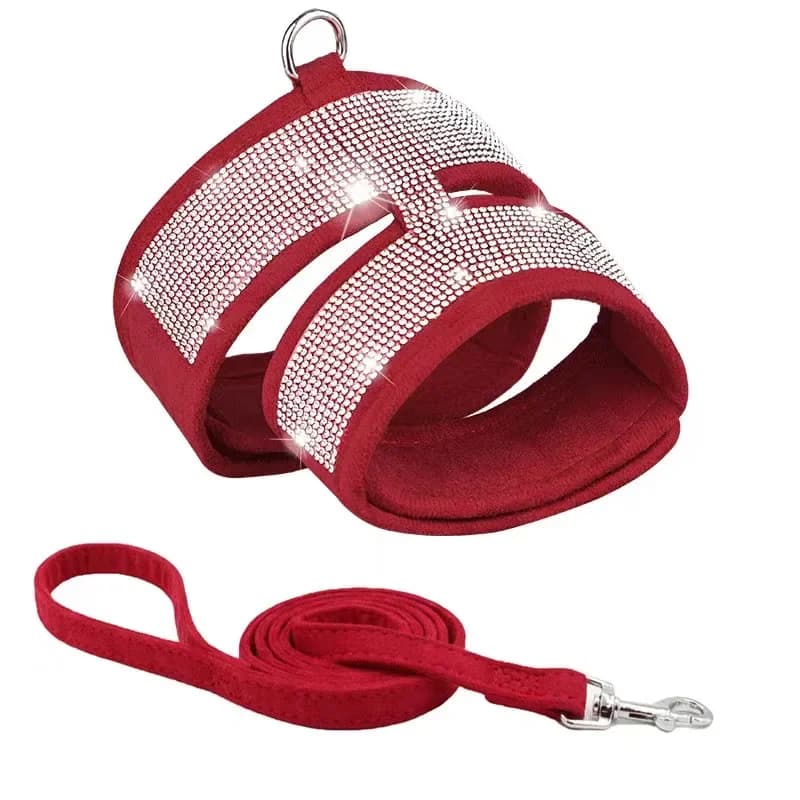 Pet Cat Harness K-shaped Anti-escape Rhinestone Inlaid Pet Dogs Cats Chest Strap Pet Supplies for Cat Puppy Small Dog Walking