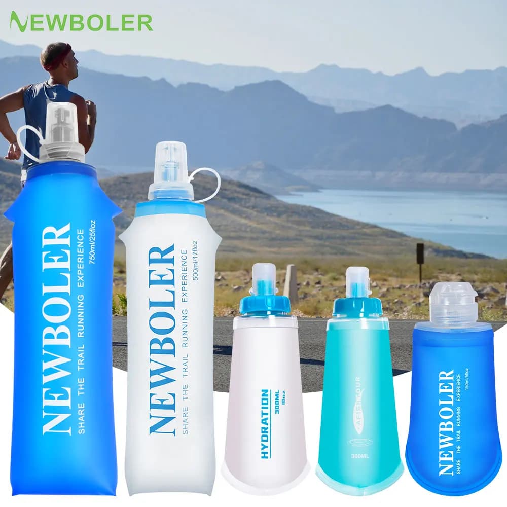 150/250/300/500/750ml Bottiglia d'acqua pieghevole per morso in silicone per esterni Corsa da campeggio Escursionismo Viaggi Comoda bottiglia d'acqua