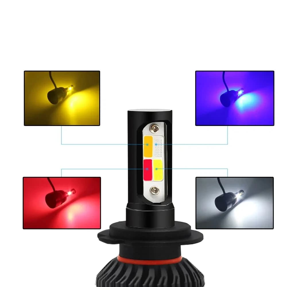2 pz 4 Colori Stroboscopico H1 H4 H7 H8 H9 H11 9005/HB3 9006/HB4 9012/HIR2 Auto Ad Alta Luminosità LED Lampadine Fendinebbia Fari