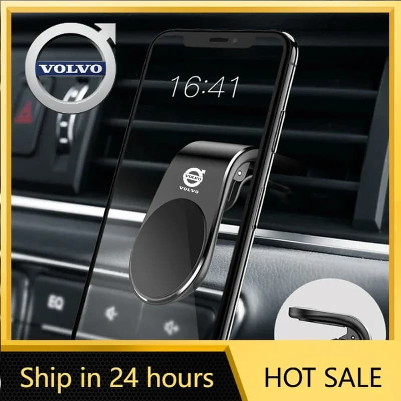 Supporto Magnetico in Metallo per Telefono da Auto con Emblema Auto per Volvo XC90 V90 V60 XC60 V40 S80 S60 S90 C40 XC40 V70 XC70 C30 C7