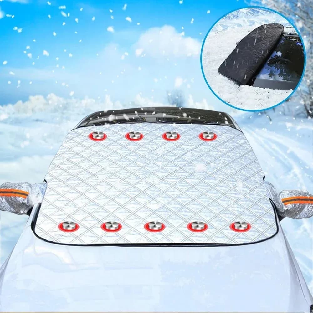 Protezione magnetica per auto, protezione per il ghiaccio e la neve, per finestrino, parasole, per parabrezza anteriore e posteriore, visiera con 9 magneti universali