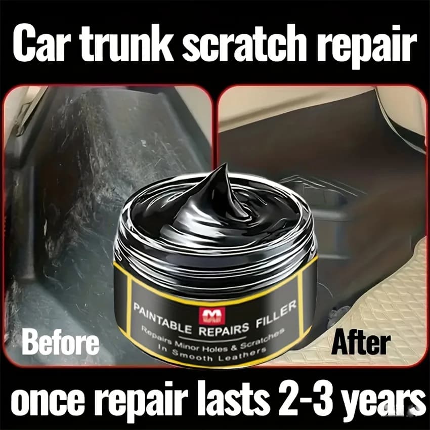 All-in-One Car Interior & Exterior Scratch Remover Wax - Plastic & Restorer with Gloss Finish,Tire Protectant & Yellowing Repair