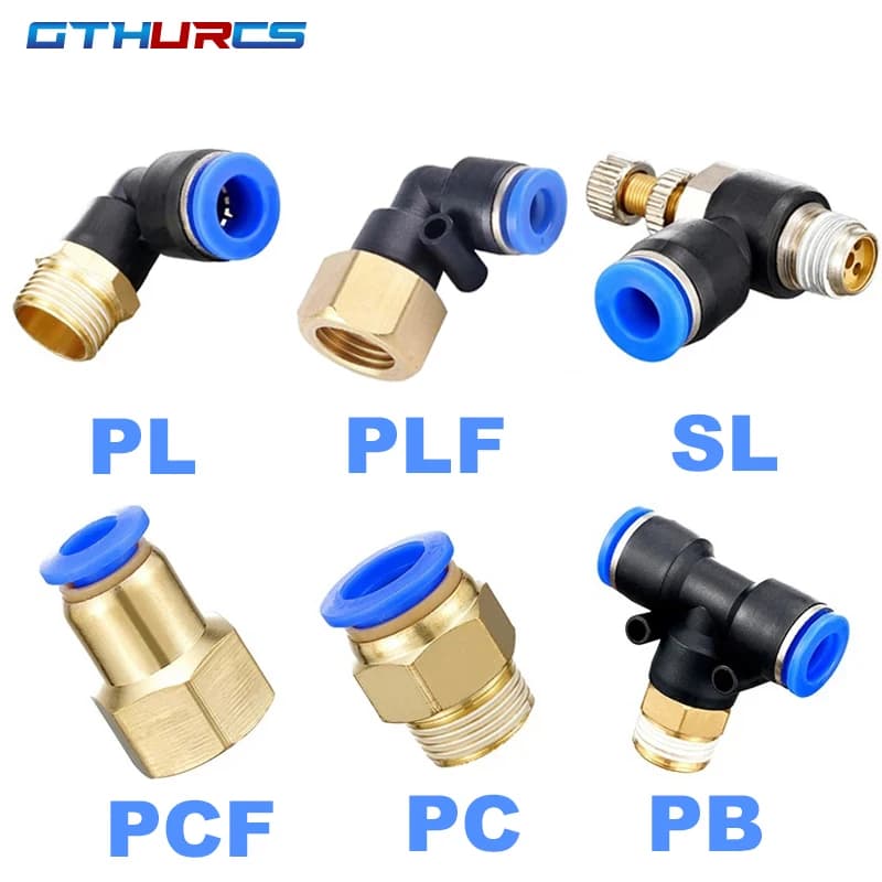 1 pz Connettore Aria Pneumatico Tipo di Montaggio PC/PCF/PL/PB/SL/PLF 4mm 6mm 8mm 10mm 12mm Filettatura 1/4' 1/8' 3/8' 1/2'