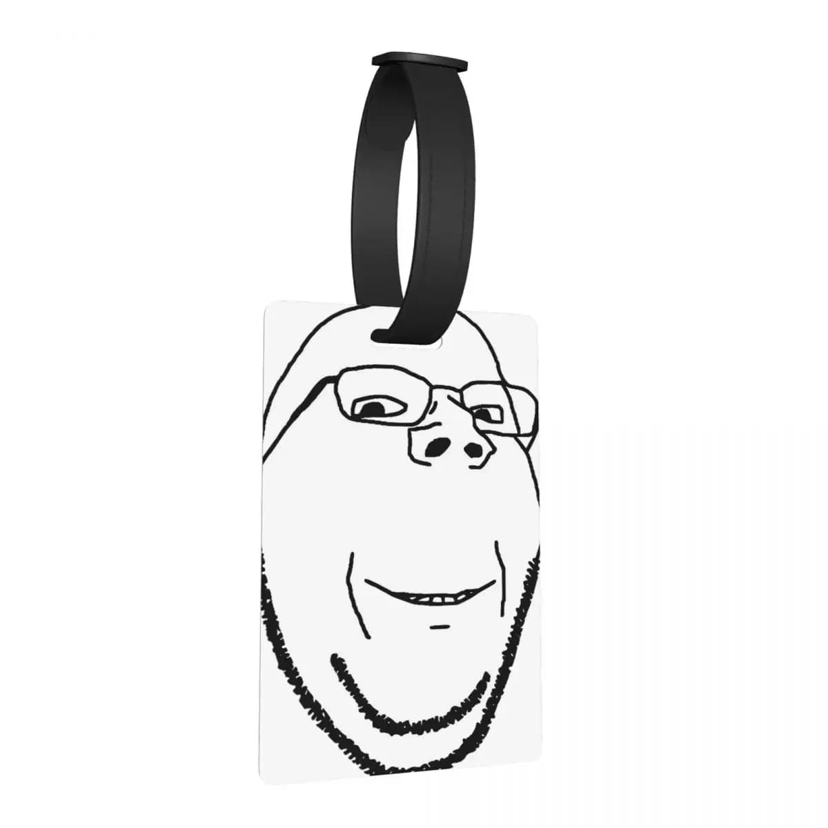 Sorridente Wholesome Wojak Soyjak Etichette per bagagli Accessori per valigie Etichetta per imbarco per bagagli portatile Porta etichette ID Nome Indirizzo