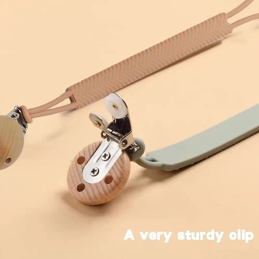 Catenella Portaciuccio in Silicone Alimentare per Neonati, Morbida, Flessibile, Portatile, Massaggiagengive Masticabile Senza BPA