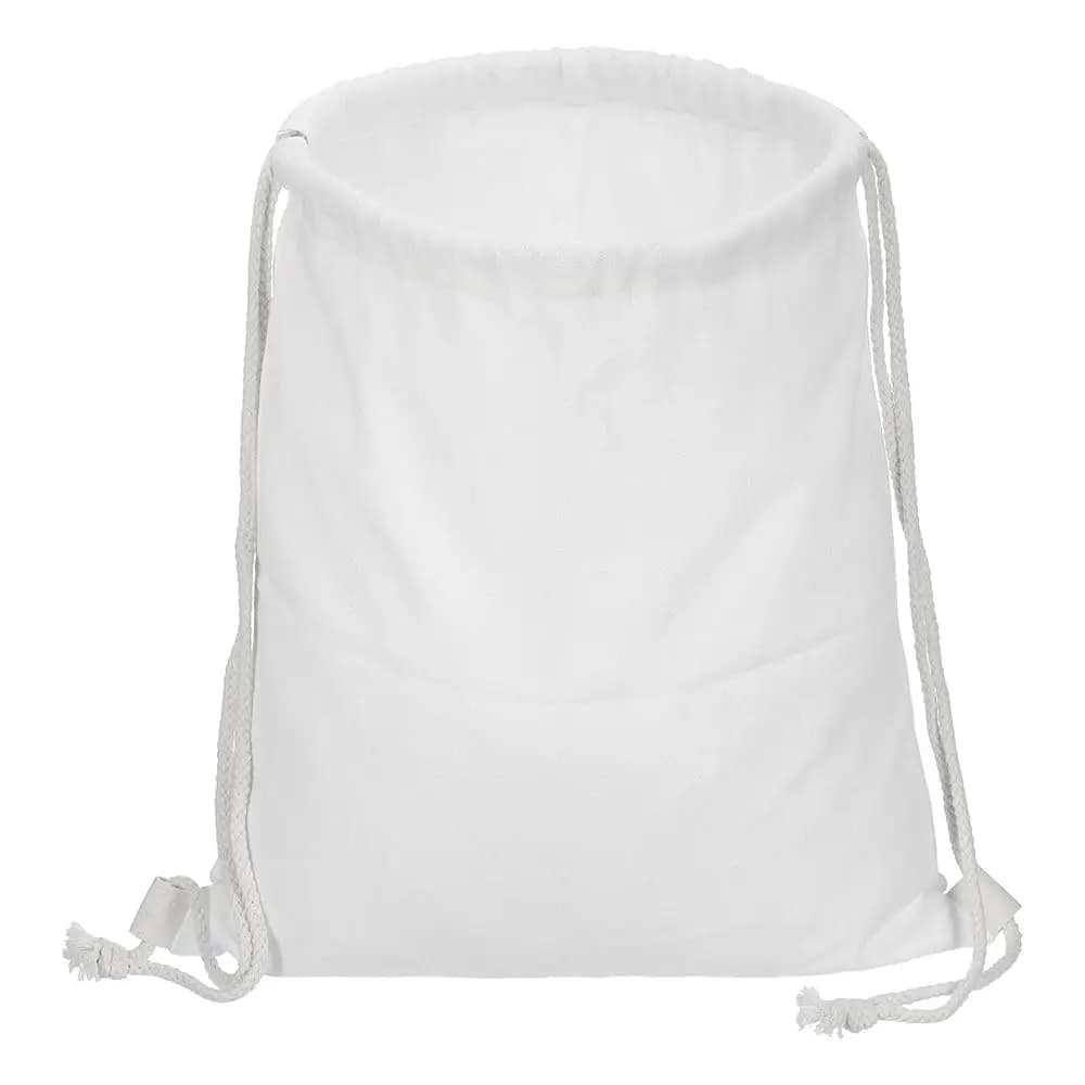 Sacche con Coulisse in Cotone, Zaini Pieghevoli in Tela di Cotone con Coulisse per Sport e Palestra, per Uomo e Donna, per Palestra, Sport e Viaggi, Bianco