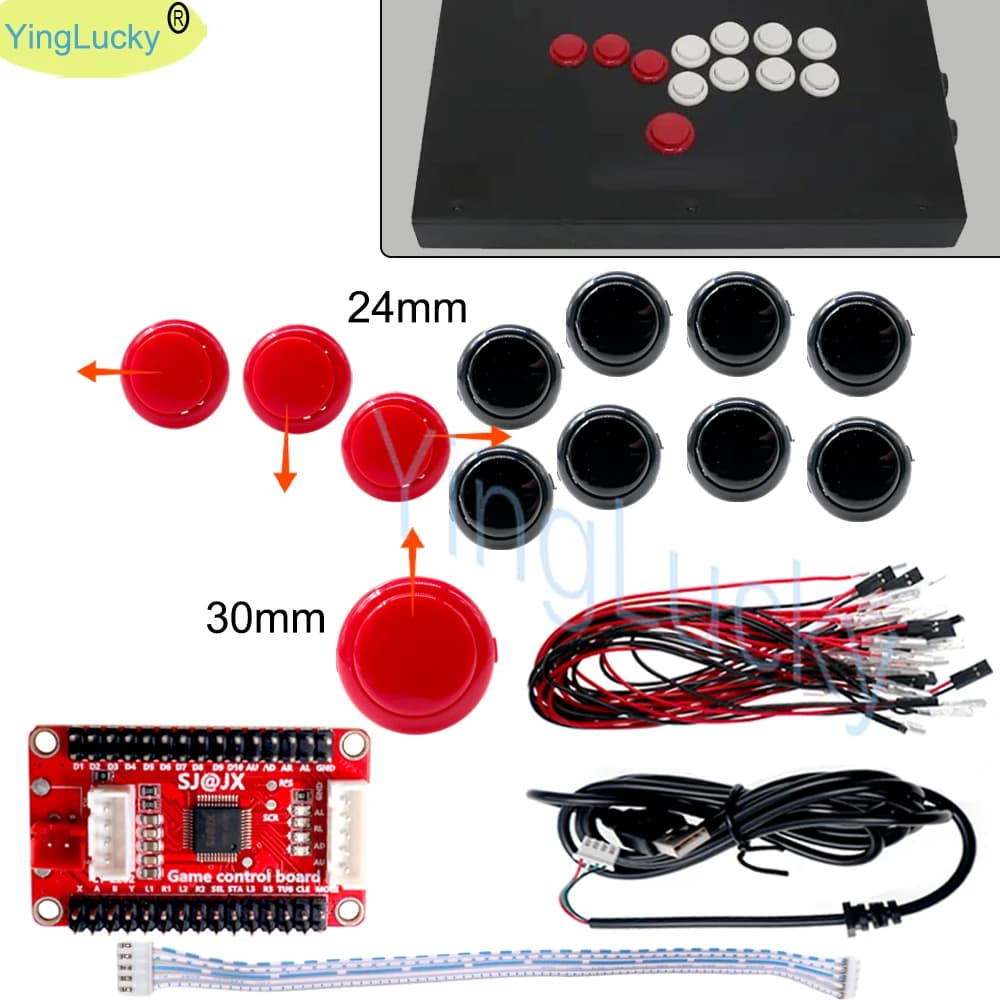 Hitbox kit fai da te pulsanti Sanwa originali encoder usb arcade a ritardo Zero supporta PC hitbox ps3 raspberry pi