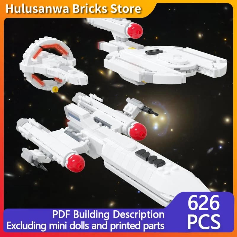 Military Space Cruiser Model MOC Building Bricks War Equipment Modular Technology Gifts Holiday Assemble Children Toys Suit