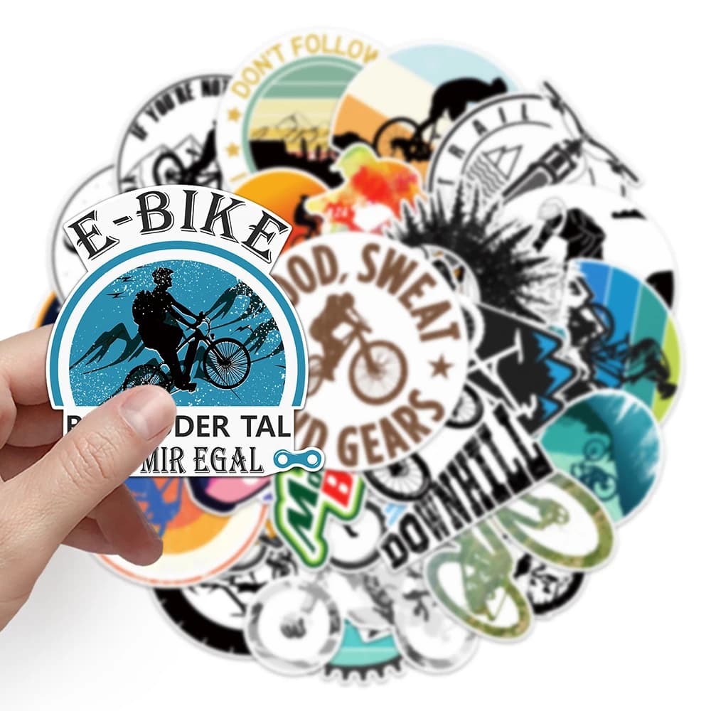 10/30/50 Pieces Wall decal Cartoon for Mountain Bike, Cool MTB Sticker for Bicycle, Fa-da-Te Graffiti for Bags, Helmet, Laptop, Decoration