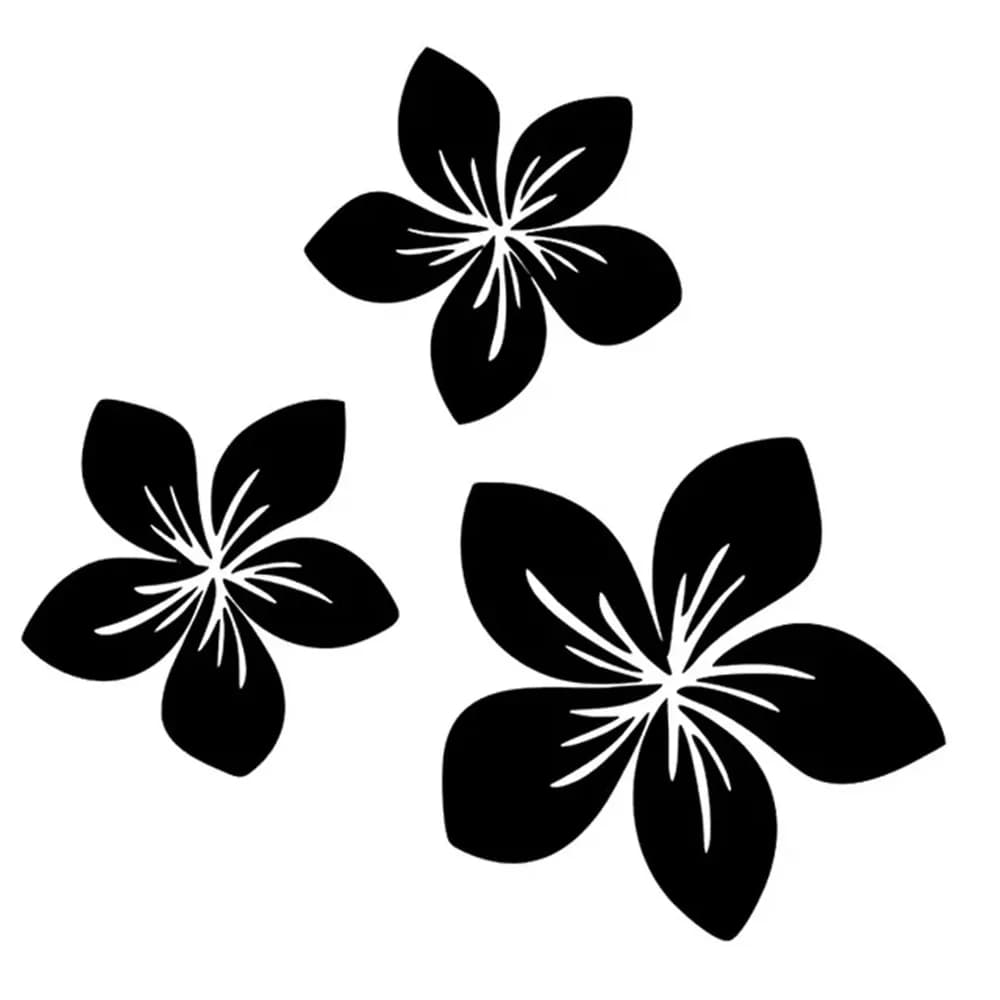 Floral Branches Pattern Vinyl Decal, Nature Style Sticker for SUV Truck Van Laptop Water Bottle, Auto Exterior Decor