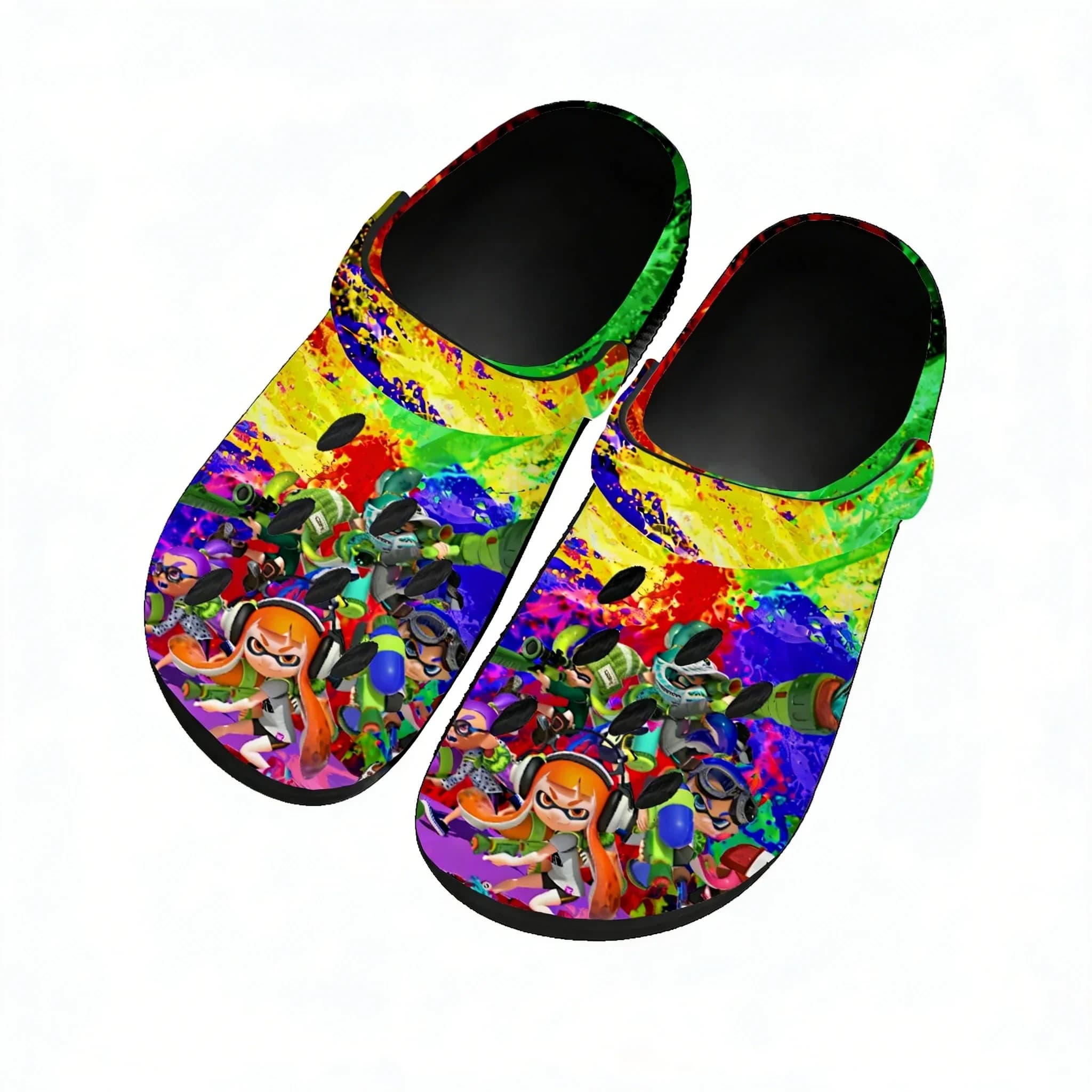 Water Shoes Anime Game Splatoon for Men, Women and Teenagers, Comfortable Home and Garden slippers, Custom Sandals, Slippers with Beach Holes