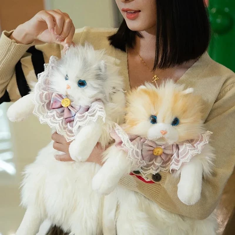 Zaino Designer a Forma di Gatto Simulato, Morbido Zaino Trendy in Peluche per Donne, Borsa Scolastica, Regalo per Ragazze