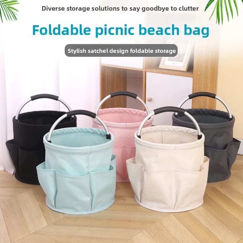 Outdoor Camping Picnic Basket Beach Basket Portable Foldable Storage Bathroom Wash Bag Shower Basket Household Baby Basket