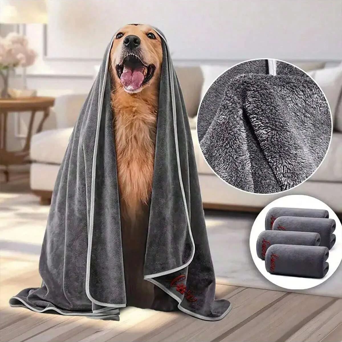 1/2pcs Fast drying dog and cat towel Soft fiber towel Bathrobe for pets Cleaning towel Covenient Furnishings for pets