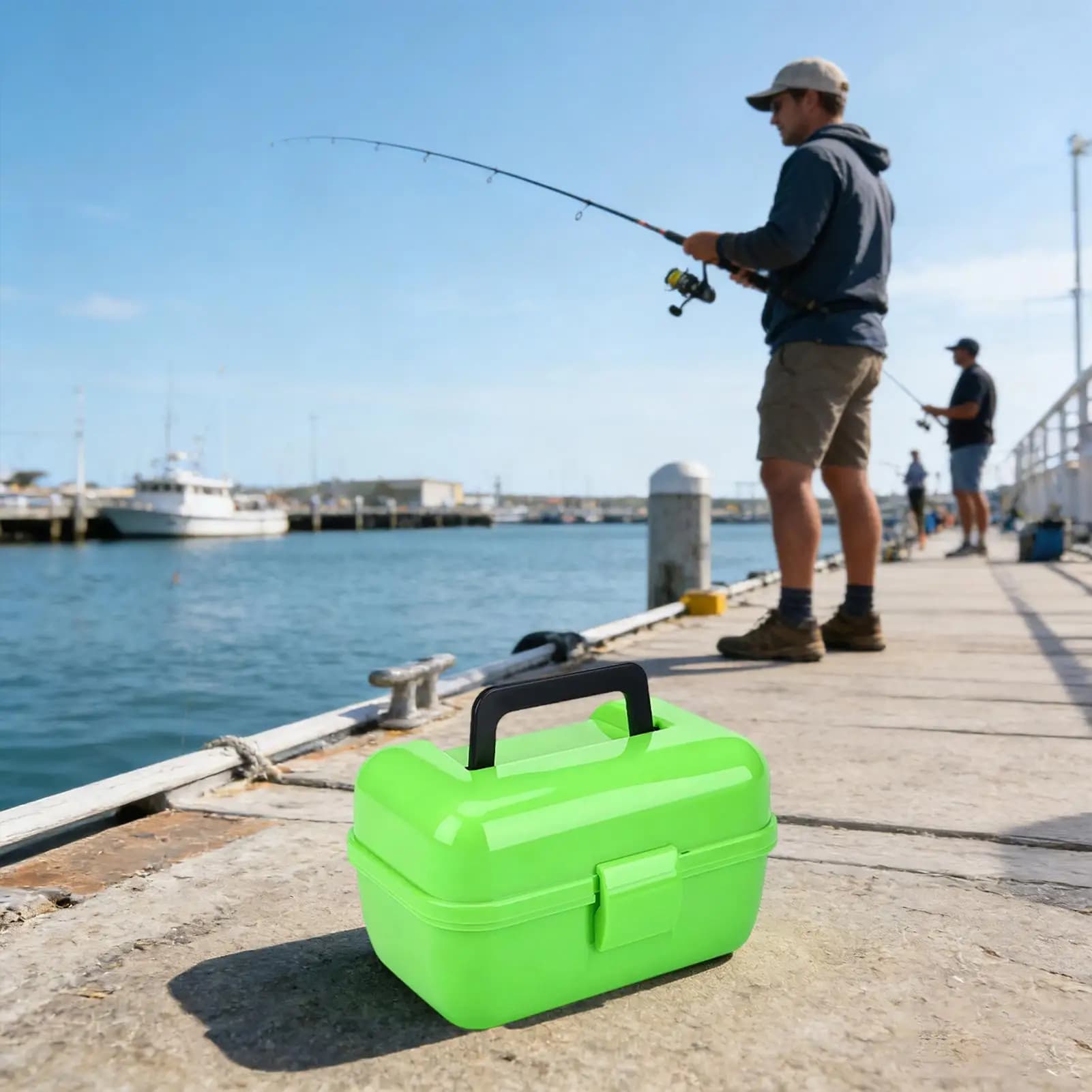 Double Sided Fishing Equipment Box with Men's Handle, Organizer for Exterior, Kayak and Riva