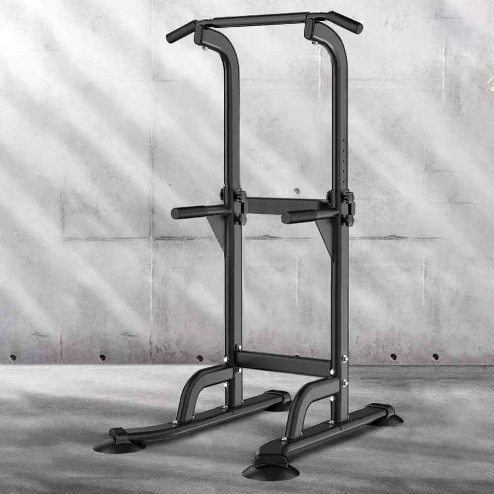 Adjustable traction bar, dip station and home training equipment for muscle building