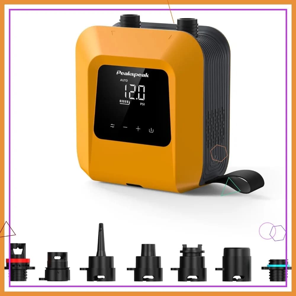 Pompa Elettrica Ricaricabile per SUP 20PSI, Gonfiaggio e Sgonfiaggio a Doppio Stadio per Paddle Board, Kayak, Barche, Tende