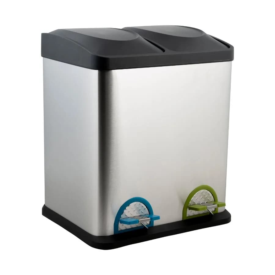 30 Liter 2 Compartment Stainless Steel Recycle Bin