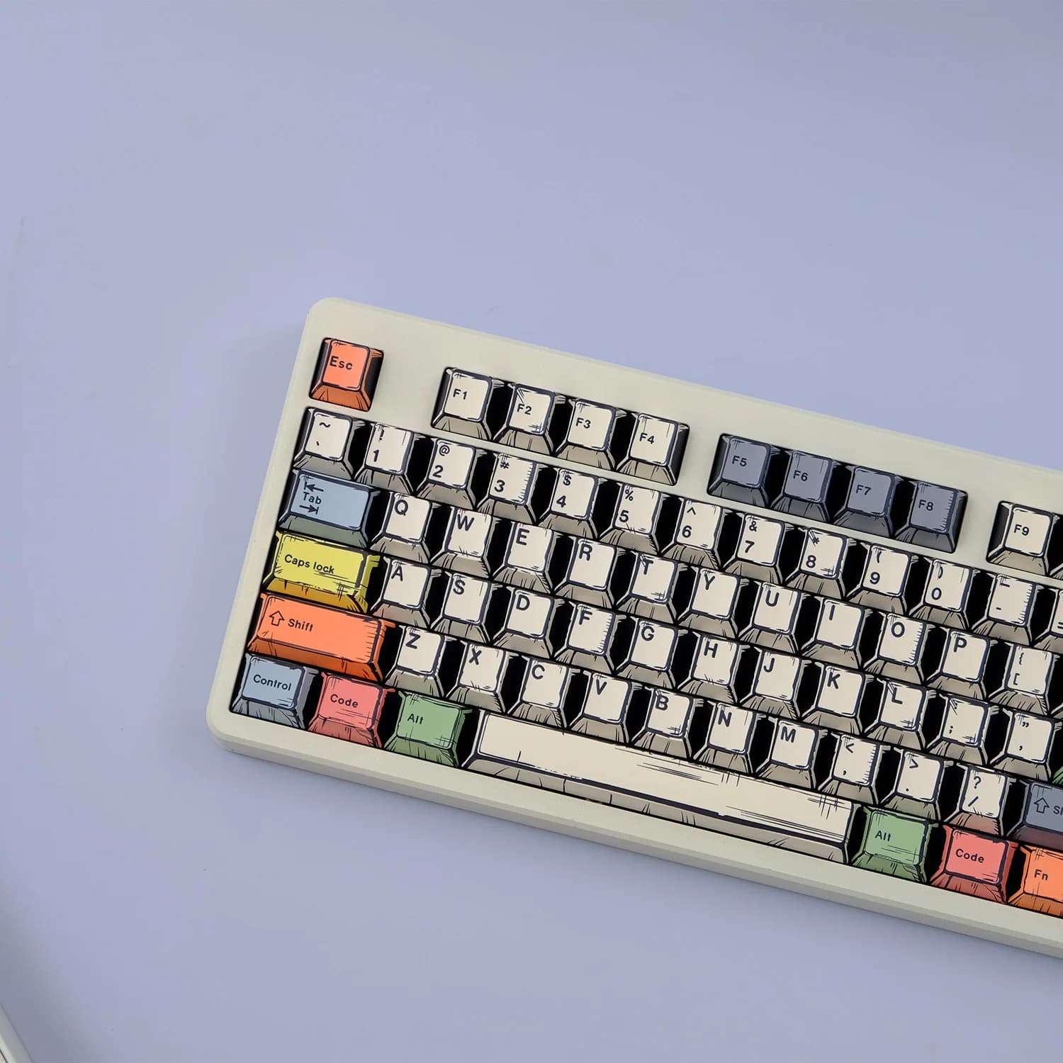 Stile fumetto GMK Canvas Keycaps Dye Sub Keycap Cherry PBT Per Tastiera Meccanica 75% Colore Key Caps Minimalismo Retro Personalizzato FAI DA TE