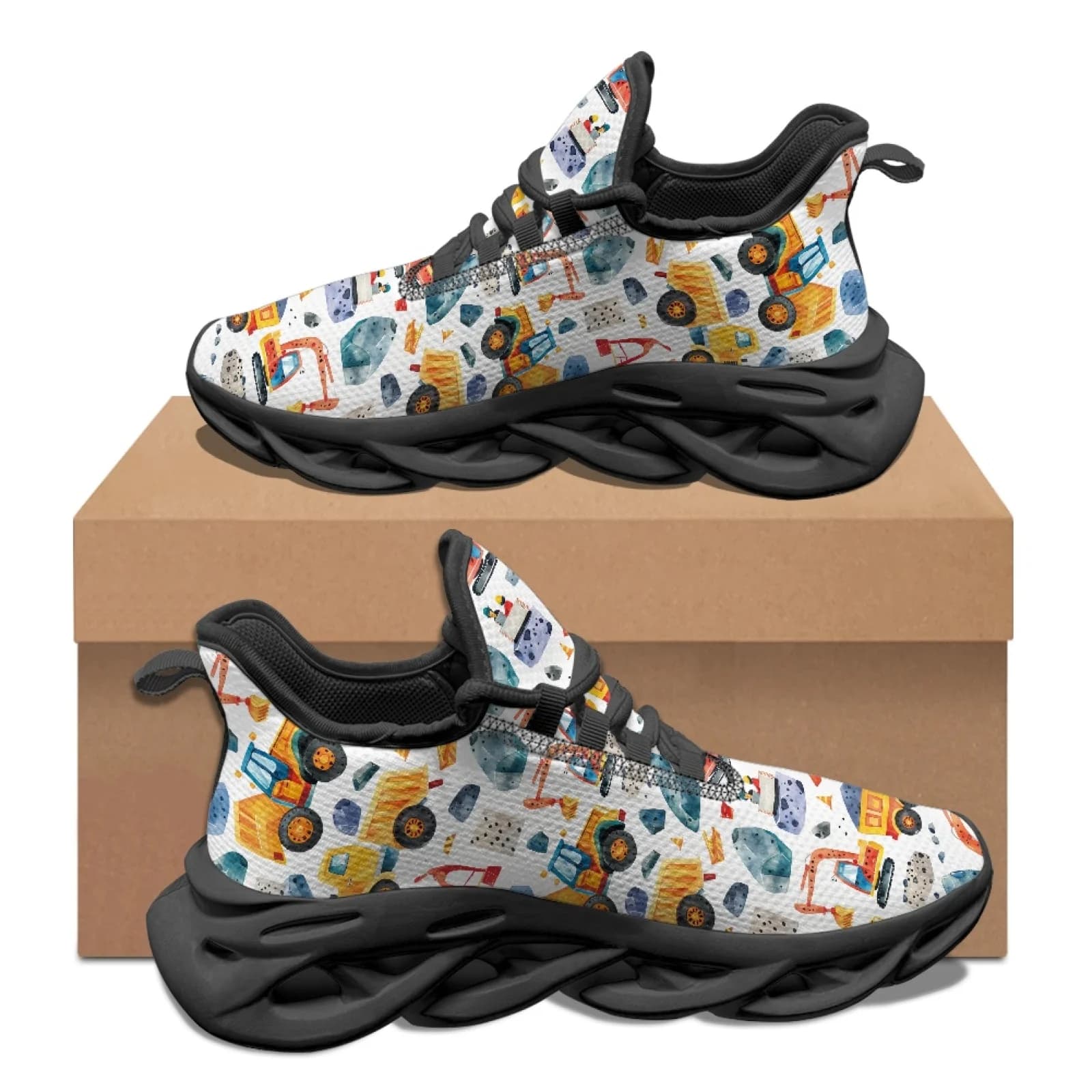 PENSTROLL Construction Vehicles Casual Mens Running Sneaker Men's Blade Sneakers for Sports Breathable Men'S Athletic Sneakers