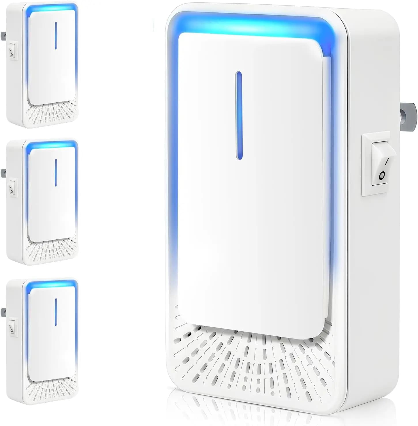 Confezione da 4 ionizzatori d'aria plug-in: mini purificatore silenzioso per casa, ufficio, camera da letto: elimina odori, polvere, fumo