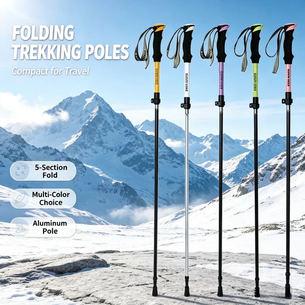 Carbon Fiber Trekking Poles Ultra-light Retractable Folding Portable Outdoor Hiking Mountain Climbing Rock Climbing Poles Unisex