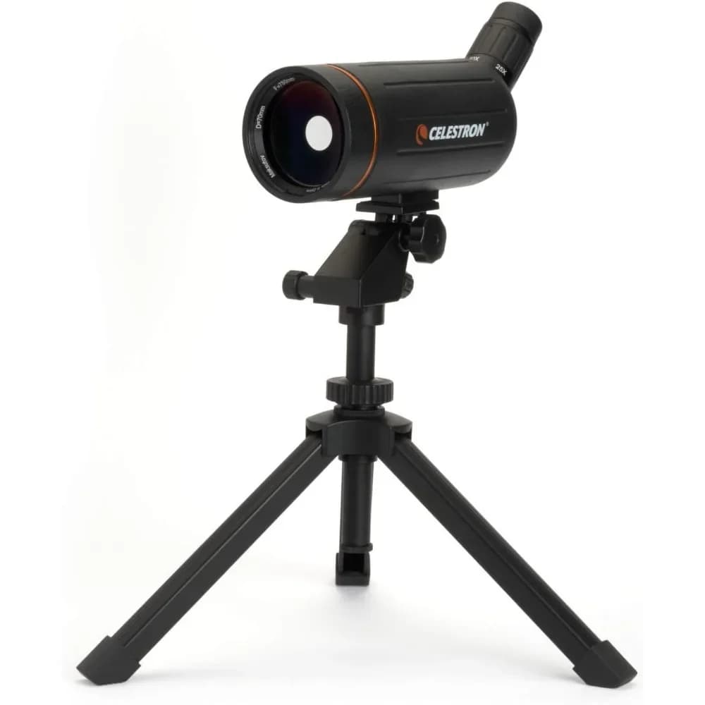 Cannocchiale Angolato Maksutov 70mm con Zoom 25-75x, Multirivestimento, Rivestimento in Gomma e Treppiede da Tavolo