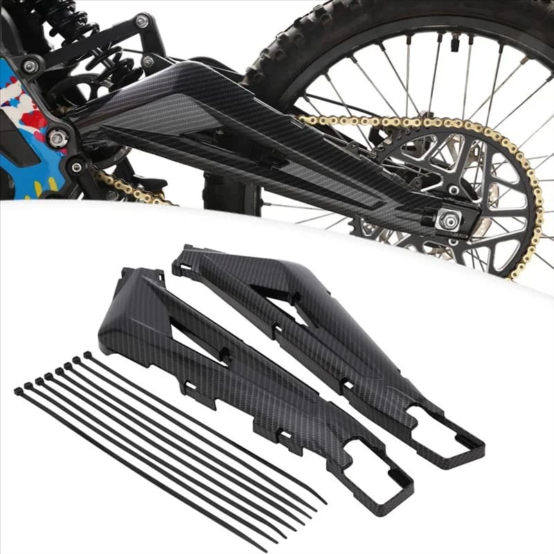 Protezione forcellone rigorosa, protezione braccio oscillante per bici da cross per bici elettrica Surron Light Bee Sur Ron X/S - Fibra di carbonio imitazione