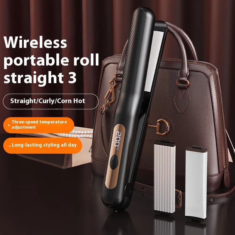 3-in-1 interchangeable head straightener and curling iron, cordless straightener/curling iron, hair straightener comb