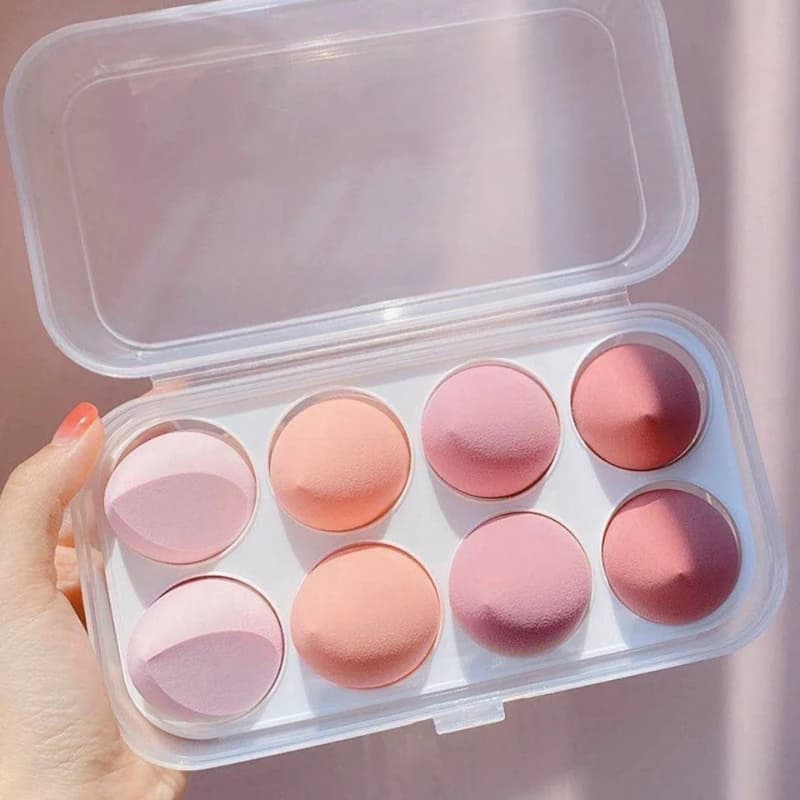 Set di 8 Spugne per Trucco, Beauty Blender, Morbide Spugne per Fondotinta, Accessori per il Make-up Femminile
