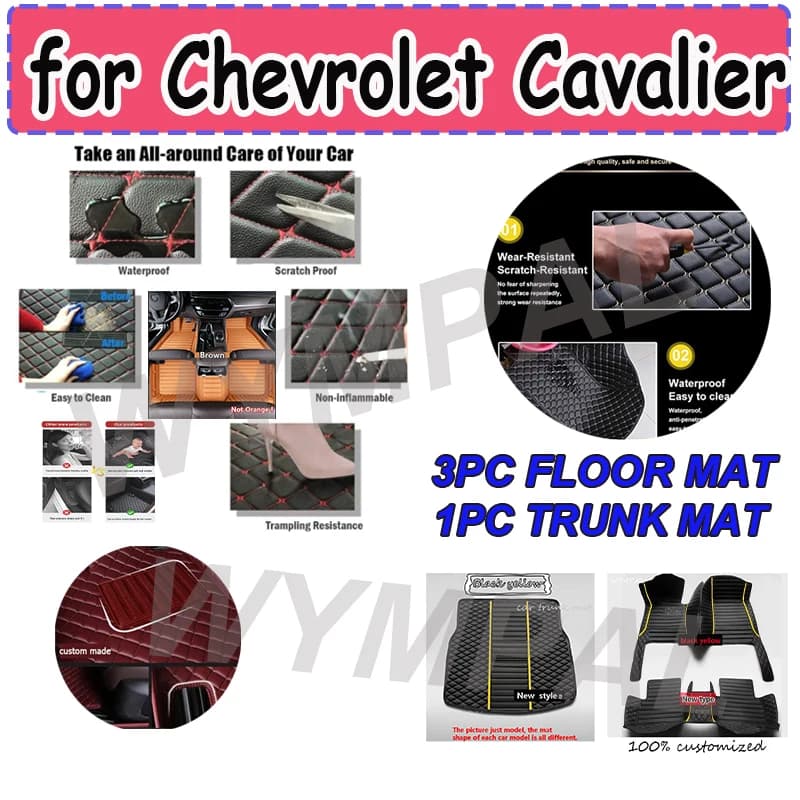 LUXURI Car Mats for Chevrolet Cavalier Onix Prisma 2023 2022 2021 2020 Waterproof Car Accessories Custom Cars
