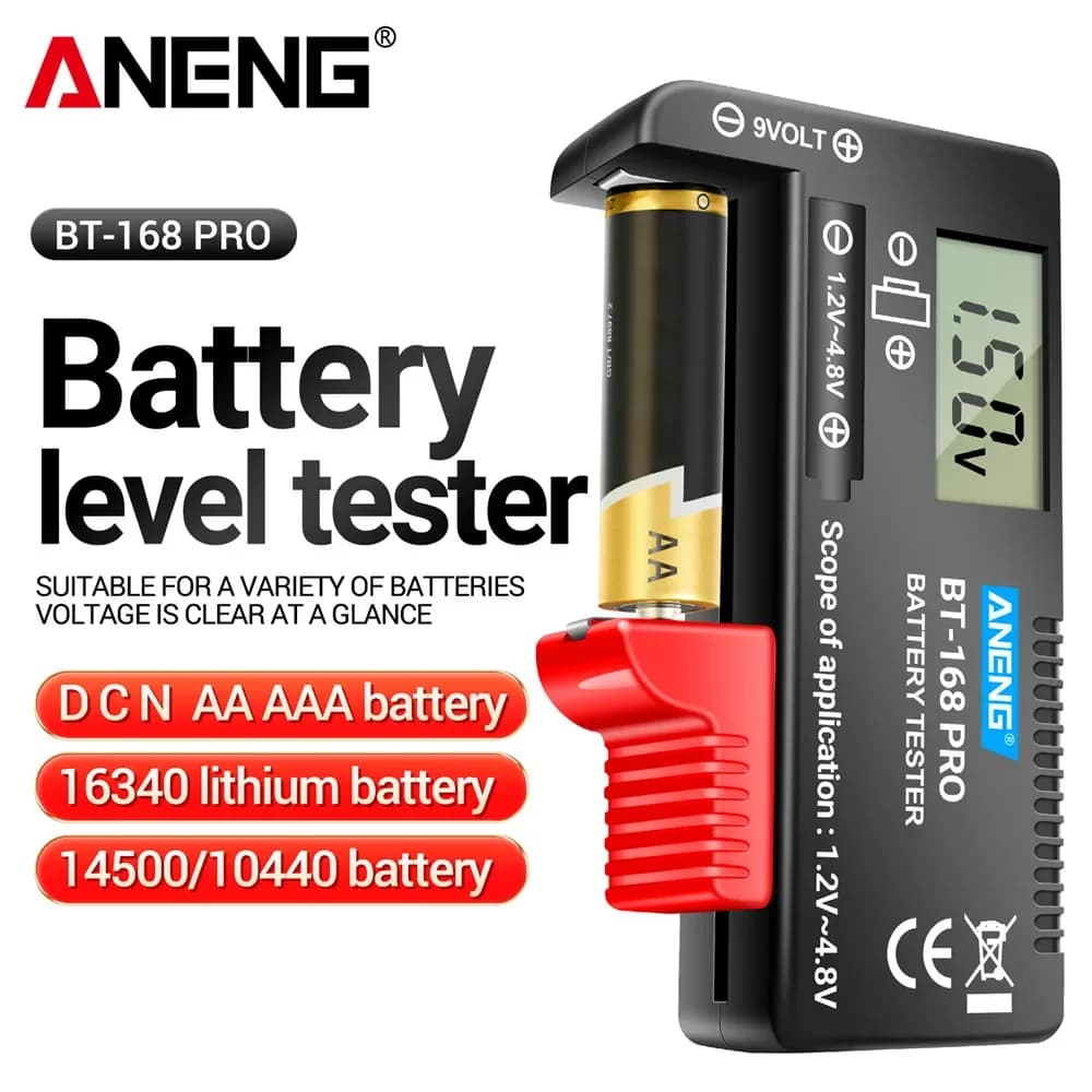 ANENG 168 PRO Battery Tester Battery level indicator Battery level indicator Universal load analyzer Tester 18650 for lithium button cells