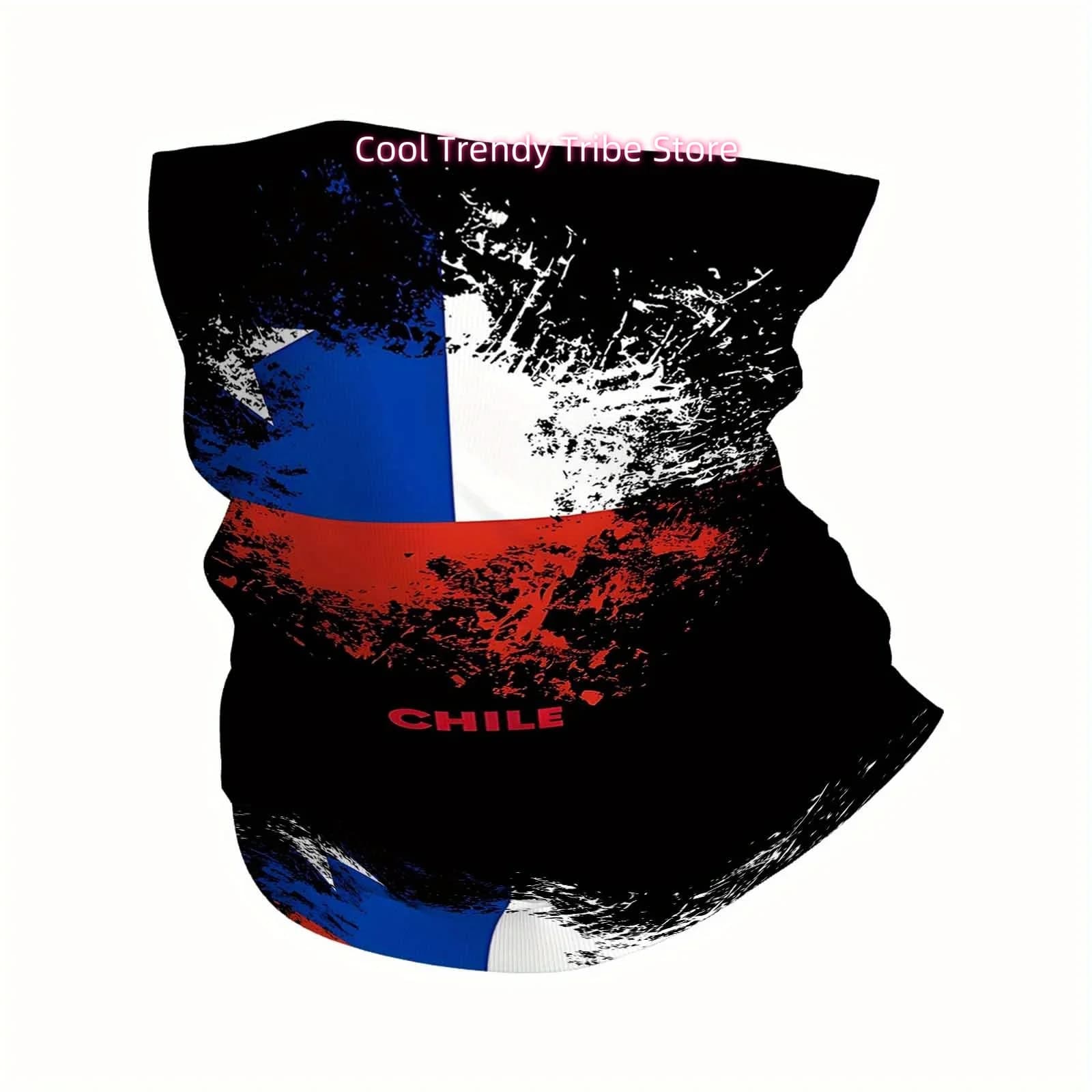 Chile, Flag Print Scarf, Multi-Functional Mask And Neck Mask, Suitable for Outdoor And Unisex Headscarves, Family Gatherings, Ho
