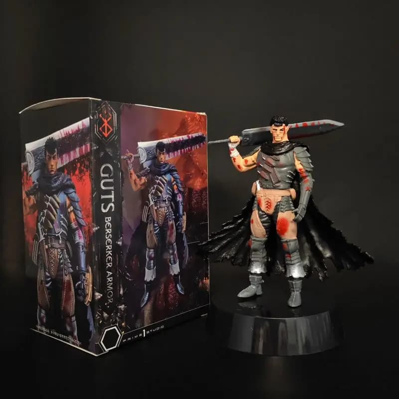 Statuetta Berserk di Guts da 13cm con Due Teste Intercambiabili, Modellino in PVC da Collezione, Decorazione da Scrivania, Giocattolo, Regalo di Compleanno