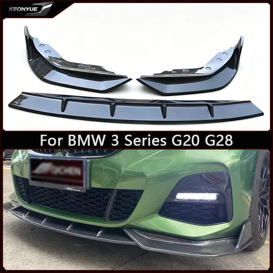 For BMW 3 Series G20 G28 V style Carbon Fiber Front lip Car Front Bumper Diverter Spoiler Diffuser Car Accessories Body Kit