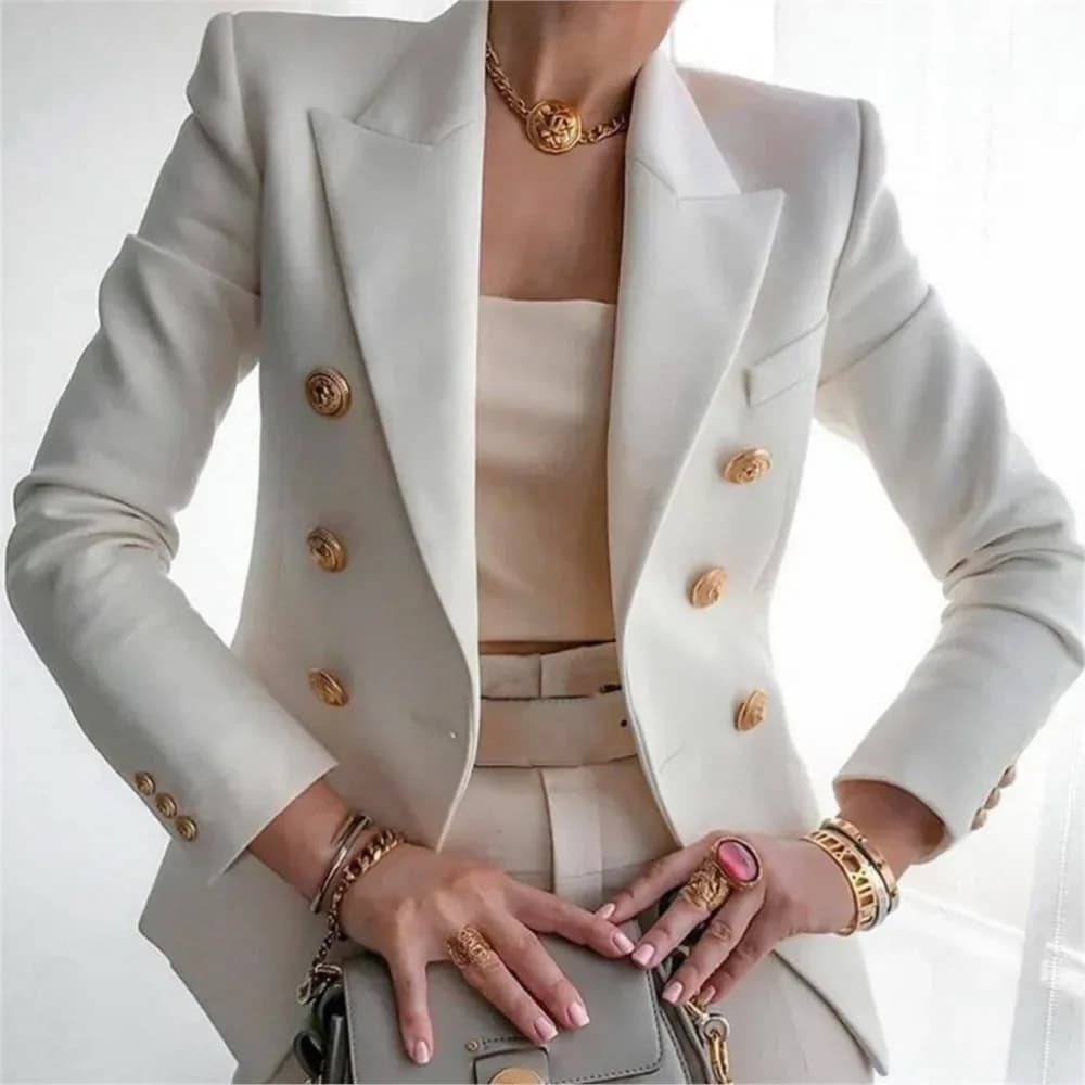 Blazer casual a maniche lunghe Femme Cappotto da donna Giacca moda Capispalla Giacca da ufficio Abbigliamento donna Primavera Autunno