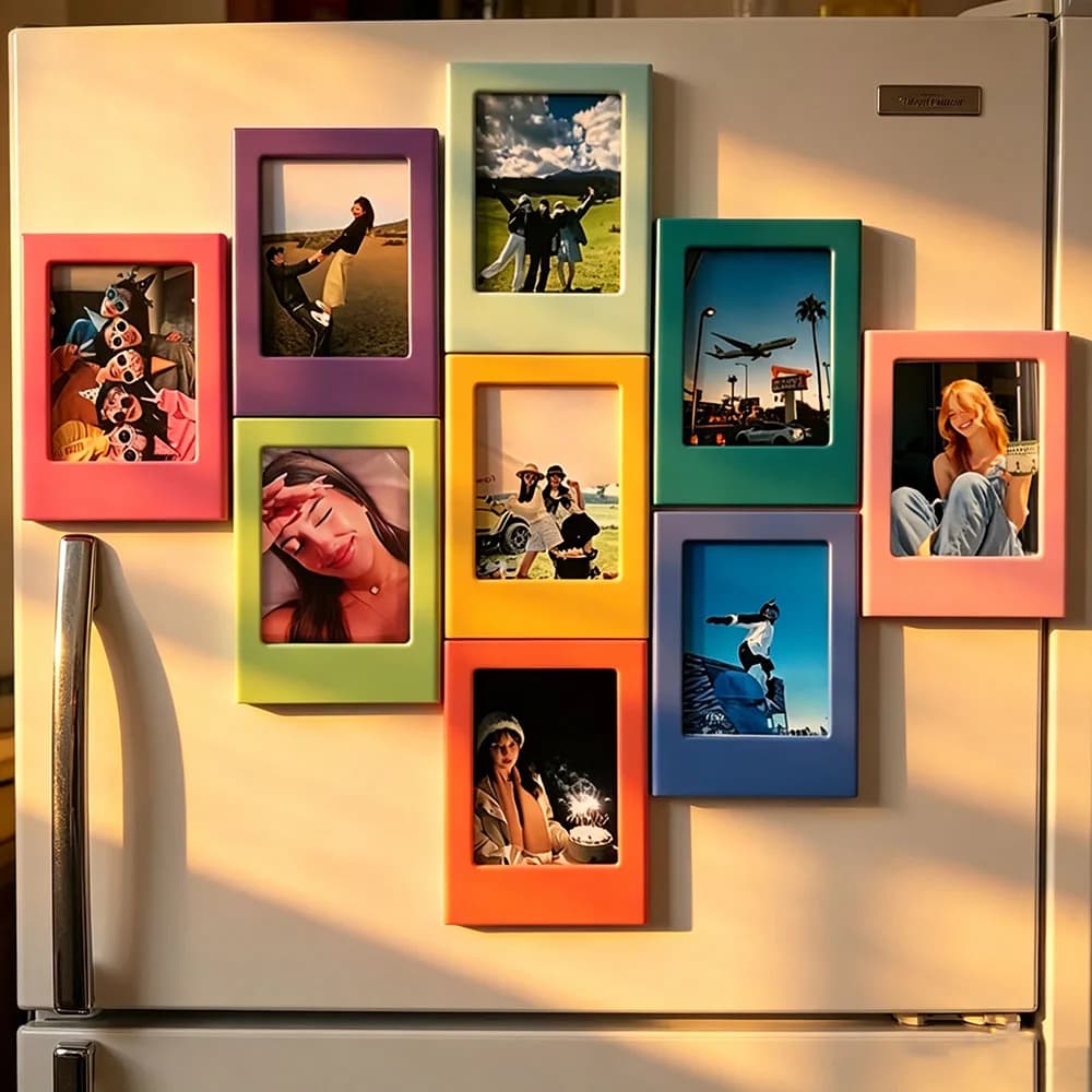 3 Inch Magnetic Photo Frames for Fujifilm Instax Negatives Creative Fridge Picture Frame Magnets Artwork Frames Photo Display