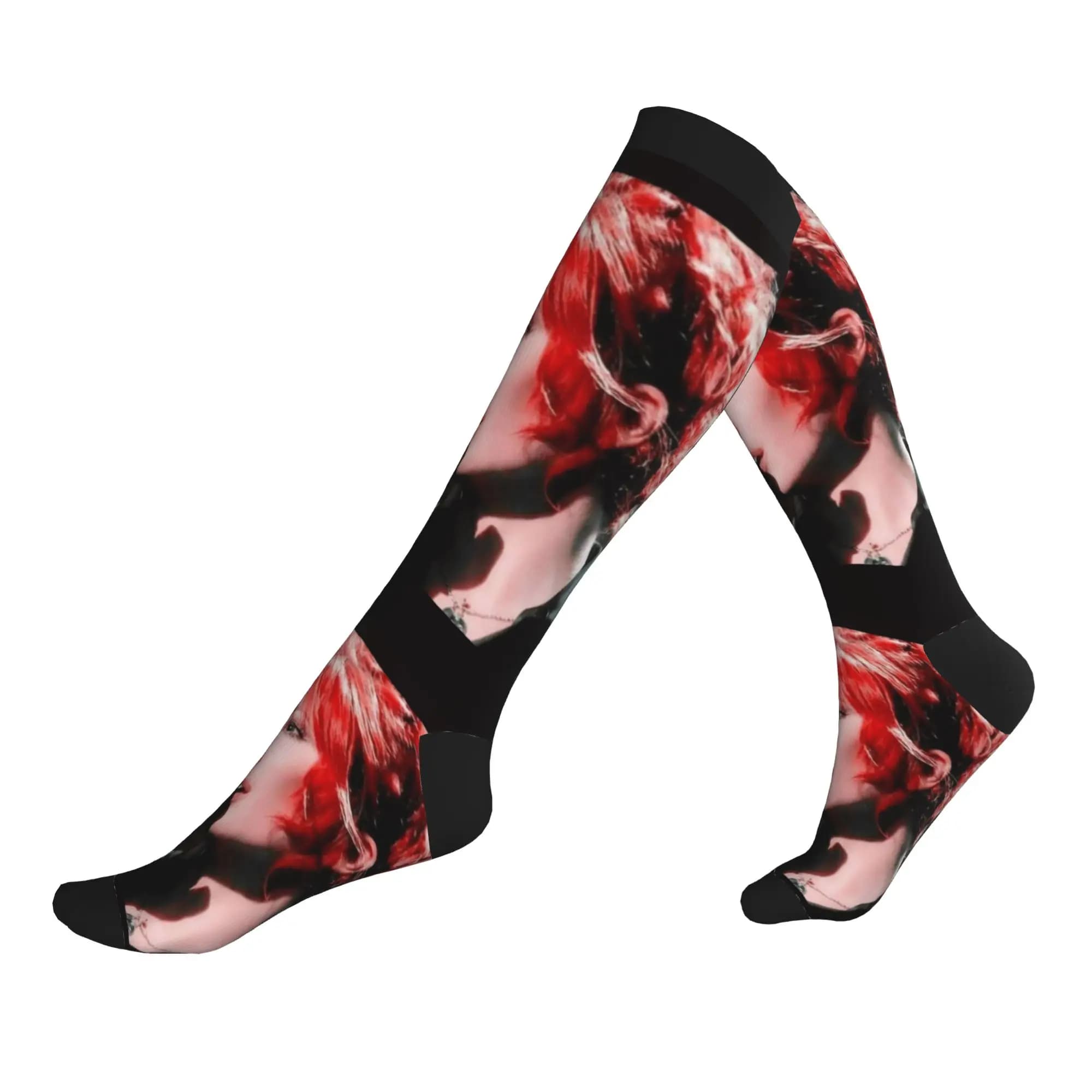 Harajuku Beautiful Mylene Farmer Socks Women Men Warm 3D Printing French Singer Basketball Sports Sports Compression Socks