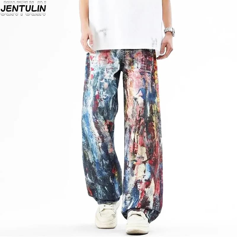 2025 Men Jeans Solid Pockets Hip Hop Denim Straight Pants Spring Summer Business Casual Trousers Daily Streetwear Men's Clothing