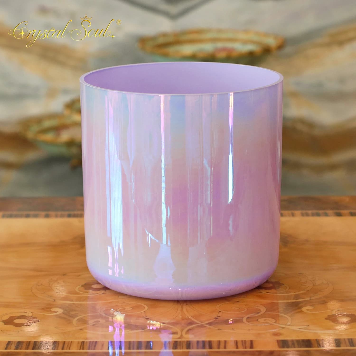 Crystal Soul Thickened purple Colored Crystal Singing Bowl Customized Color Tone 432Hz