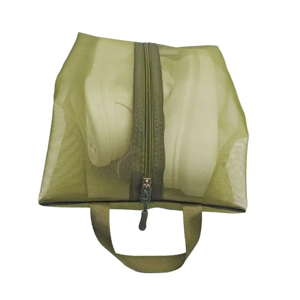 Portable Zipper Shoe Storage Bag Transparent Mesh Dust Proof Travel Shoe Organizer Lightweight With Handle Sneaker Pouch